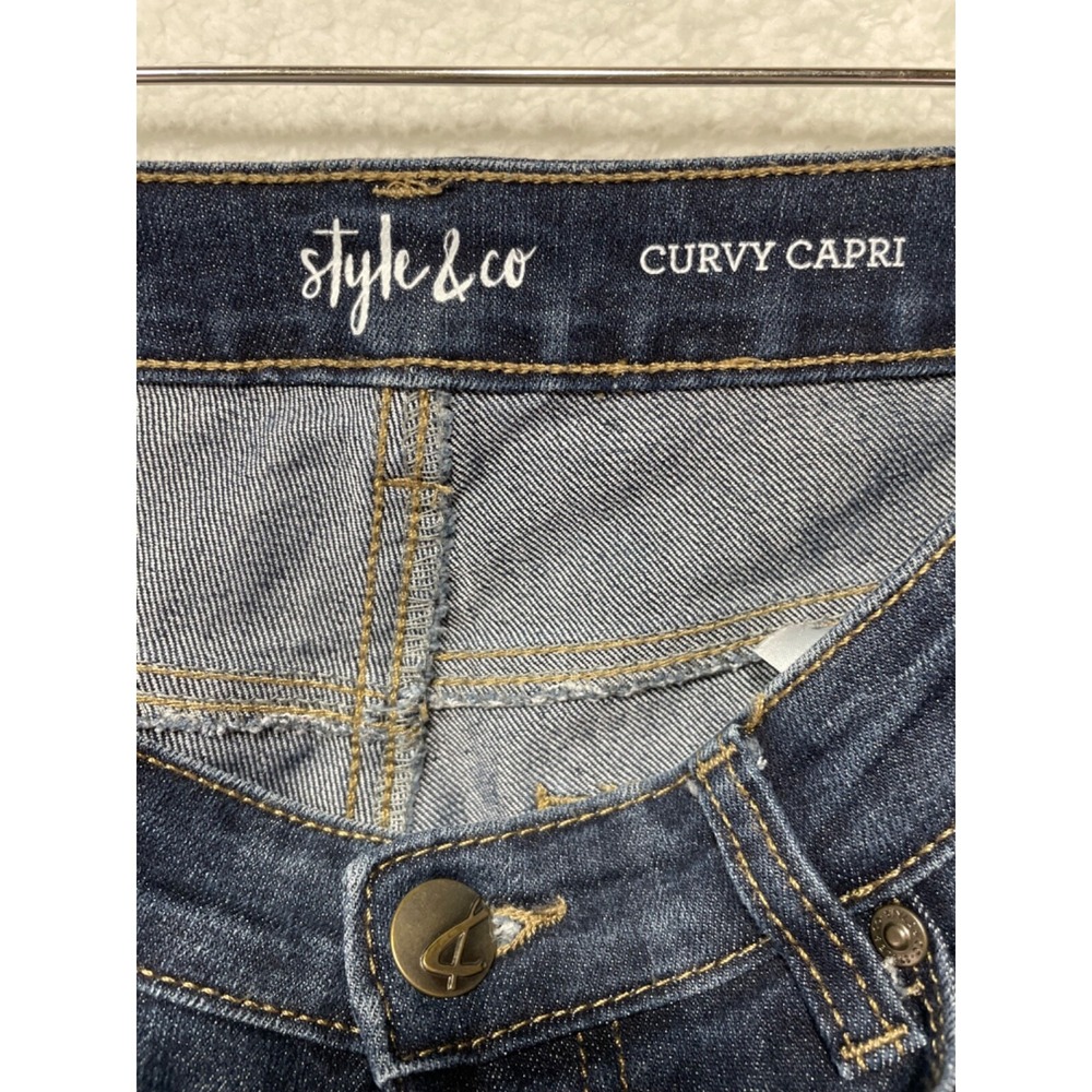 Style & Co Womens size 4 Curvy Denim Capri Blue Pants - Picture 9 of 10